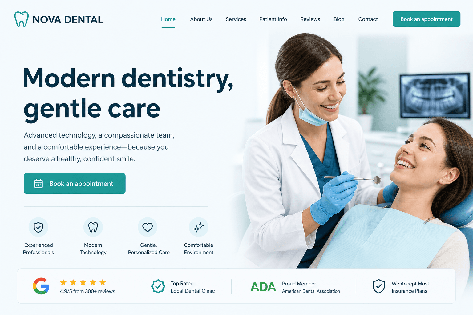 Dental clinic website concept preview