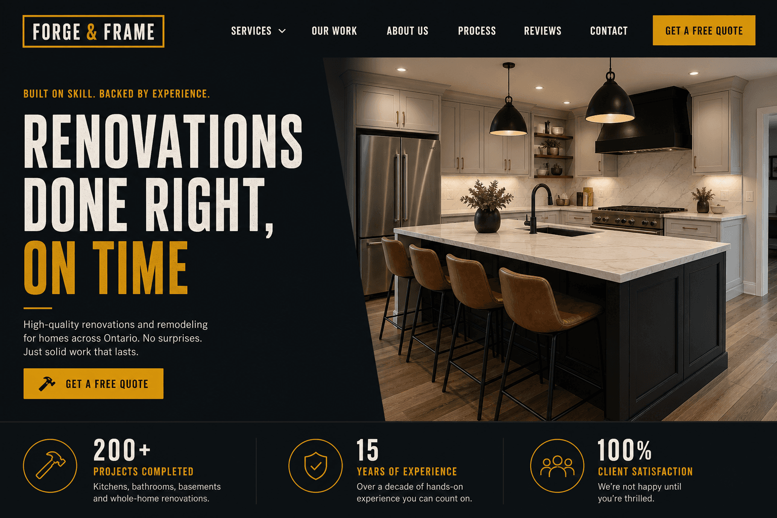 Home renovation website concept preview
